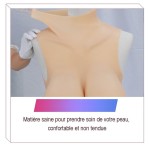 Buste faux seins réaliste, col haut, Bonnet H
