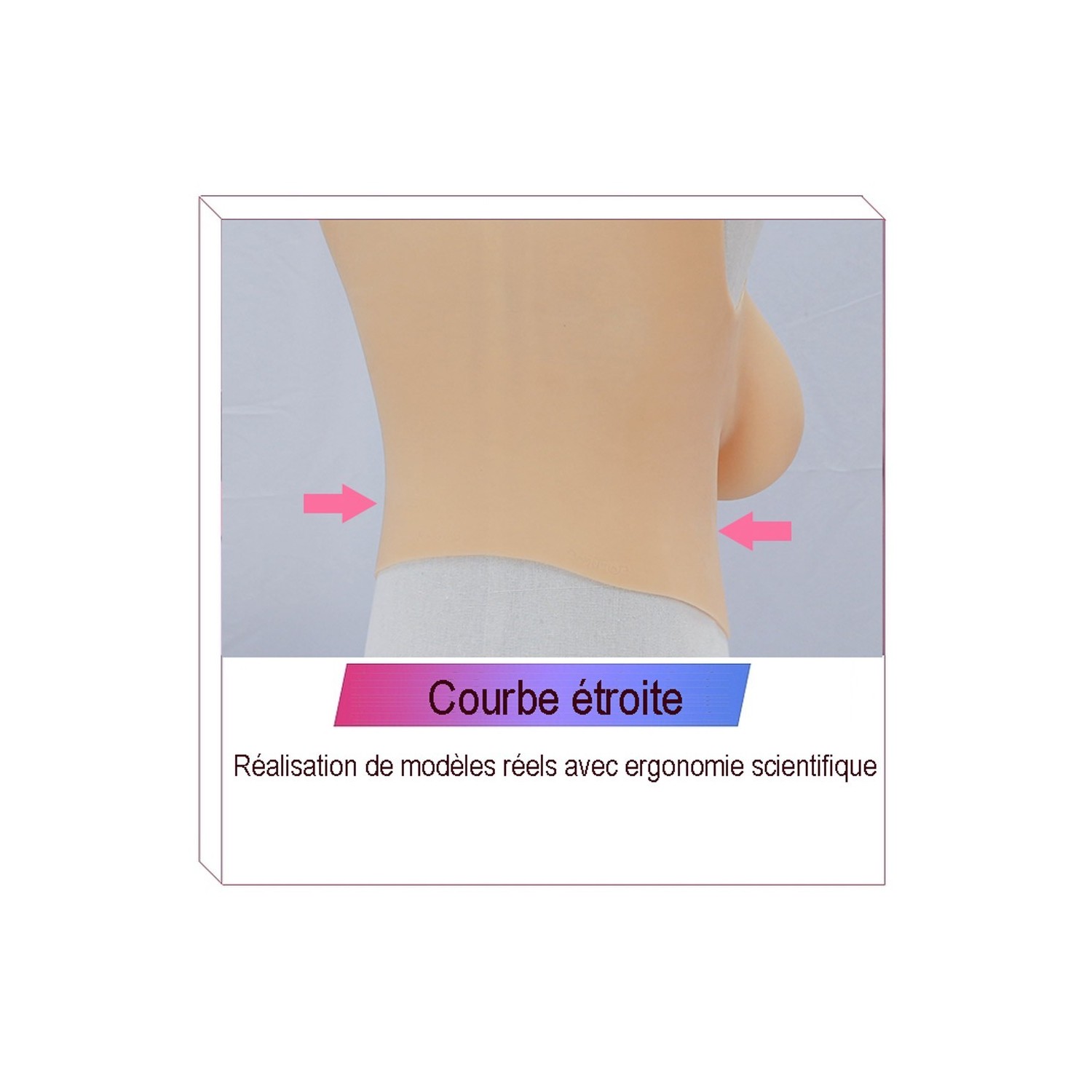 Buste faux seins réaliste, col haut, Bonnet H