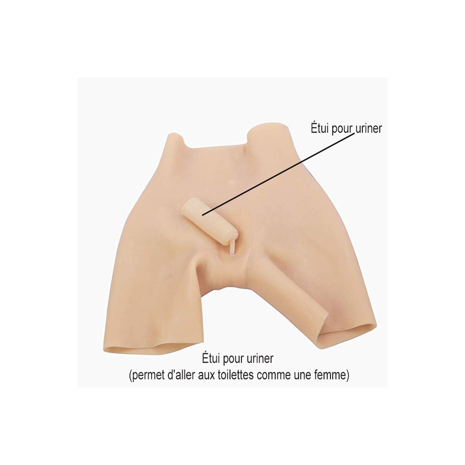 Panty réaliste en silicone, pour rehausser les fesses