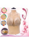 Buste long faux seins 100% silicone col haut, bonnet C-D