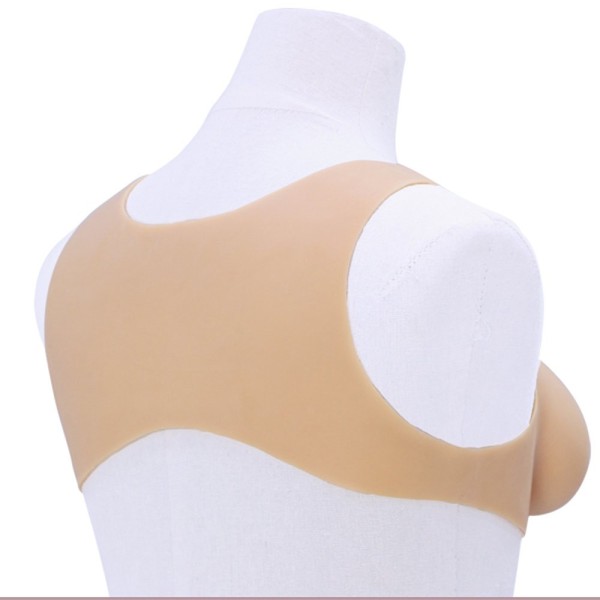 Buste faux seins, 100% silicone encolure ronde, Bonnet C