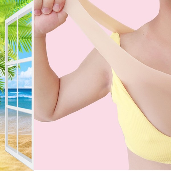 Buste faux seins, 100% silicone encolure ronde, Bonnet C
