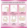 Buste faux seins, 100% silicone encolure ronde, Bonnet C