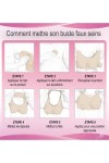 Buste faux seins, 100% silicone encolure ronde, Bonnet C