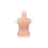 Buste long faux seins silicone, col haut, Bonnet D