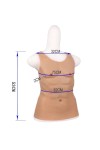 Buste masculin long, 100 % silicone
