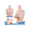 Buste faux seins silicone, encolure ronde, décolleté dos