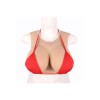 Buste faux seins, 100% silicone, encolure ronde, Bonnet F