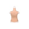 Buste long faux seins, 100% silicone, col haut, Bonnet C-D-E-G