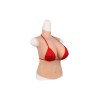 Buste long faux seins, 100% silicone, col haut, Bonnet C-D-E-G