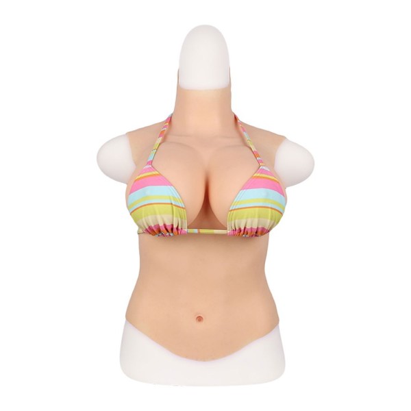 Buste long faux seins, col haut, Bonnet E