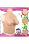 Buste long faux seins tendance, col haut, bonnet C-D