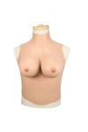 Buste long faux seins tendance, col haut, bonnet C-D