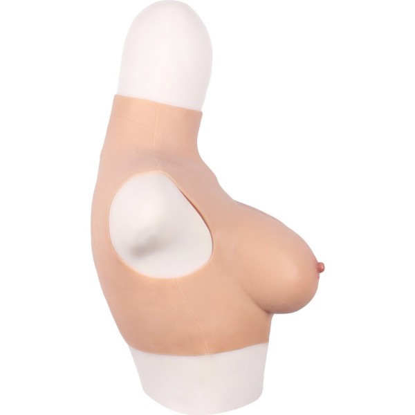 Ensemble buste faux seins, col haut+boxer silicone
