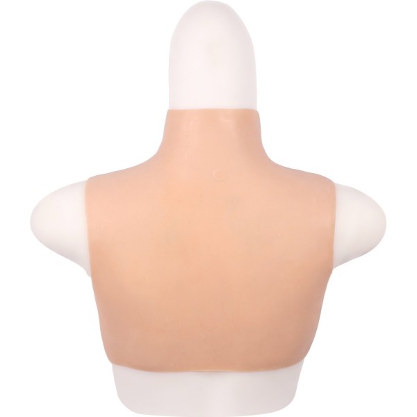 Ensemble buste faux seins, col haut+boxer silicone