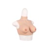 Ensemble buste faux seins, col haut+boxer silicone