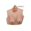 Ensemble buste faux seins, col haut+boxer silicone