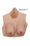 Ensemble buste faux seins, col haut+boxer silicone