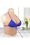 Buste long faux seins tendance, col haut, bonnet C-D