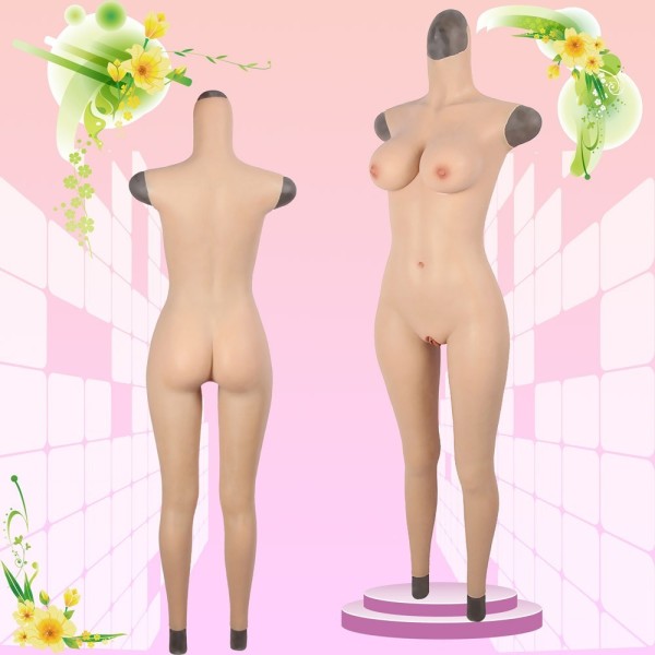 Combinaison faux seins en silicone