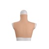 Buste faux seins réaliste, en silicone, col haut