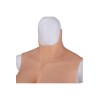Buste long faux seins silicone, haut de gamme, col haut