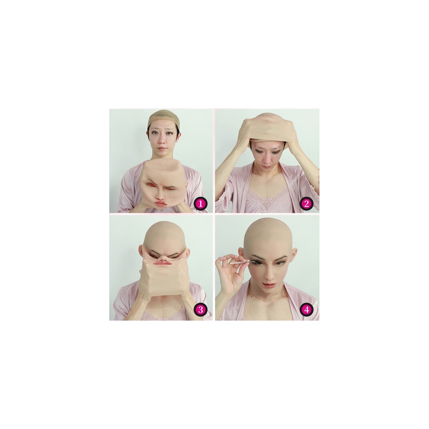 Masque féminin  en silicone, tête pleine