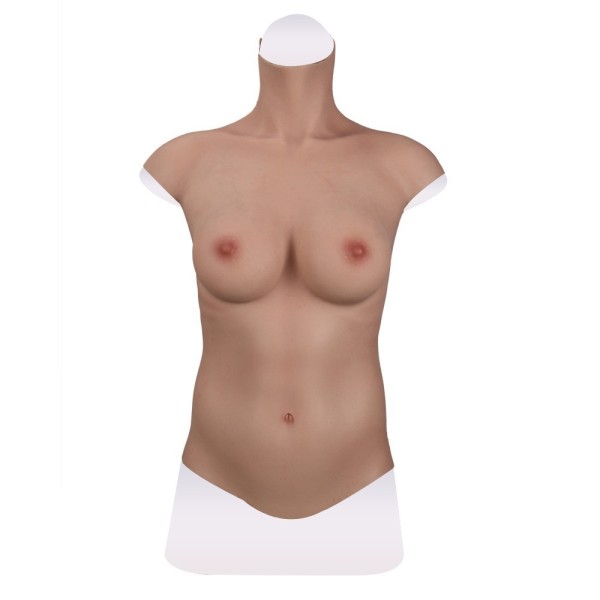 Buste long faux seins new design, col haut