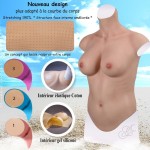 Buste long faux seins new design, col haut