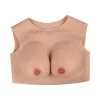 Buste faux seins, encolure ronde, 100% silicone