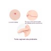 Panty taille haute faux vagin, en silicone
