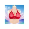 Buste long gros seins en silicone, col haut