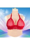Buste long gros seins en silicone, col haut