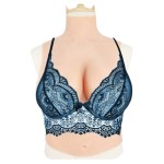 Buste long gros seins en silicone, col haut