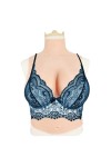 Buste long gros seins en silicone, col haut