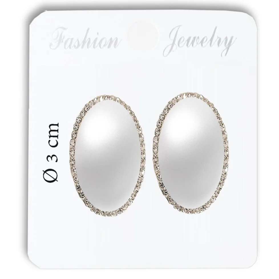 Boucles d'oreilles clip Perle, monture argentée