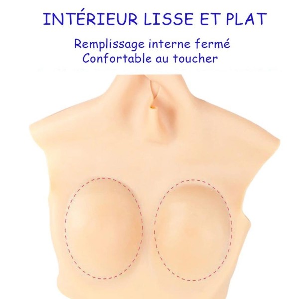 Buste faux seins bonnet G, encolure ronde