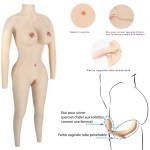 Combinaison faux seins et faux vagin en silicone