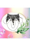 Collier gothique dentelle,  ornée de strass