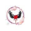 Collier gothique dentelle strass et rose