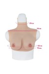Buste faux seins, col haut, Bonnet C