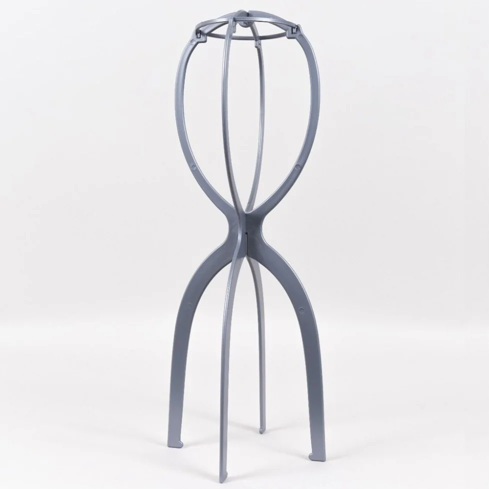 Porte-perruque plastique gris