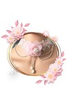 Collier ras du cou dentelle et perles, avec une rose