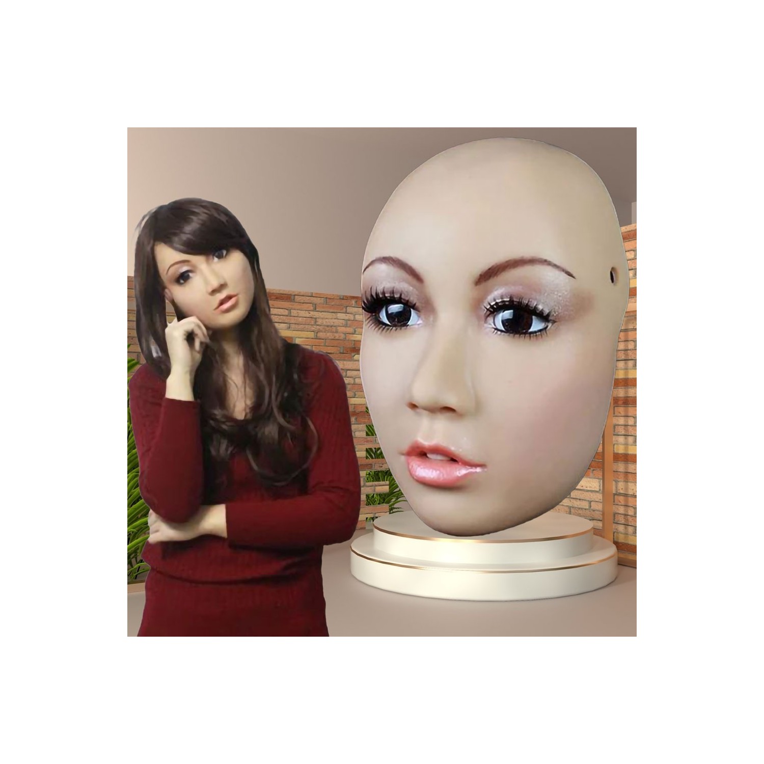 Masque féminin en silicone demi-tête, une jeunesse magique