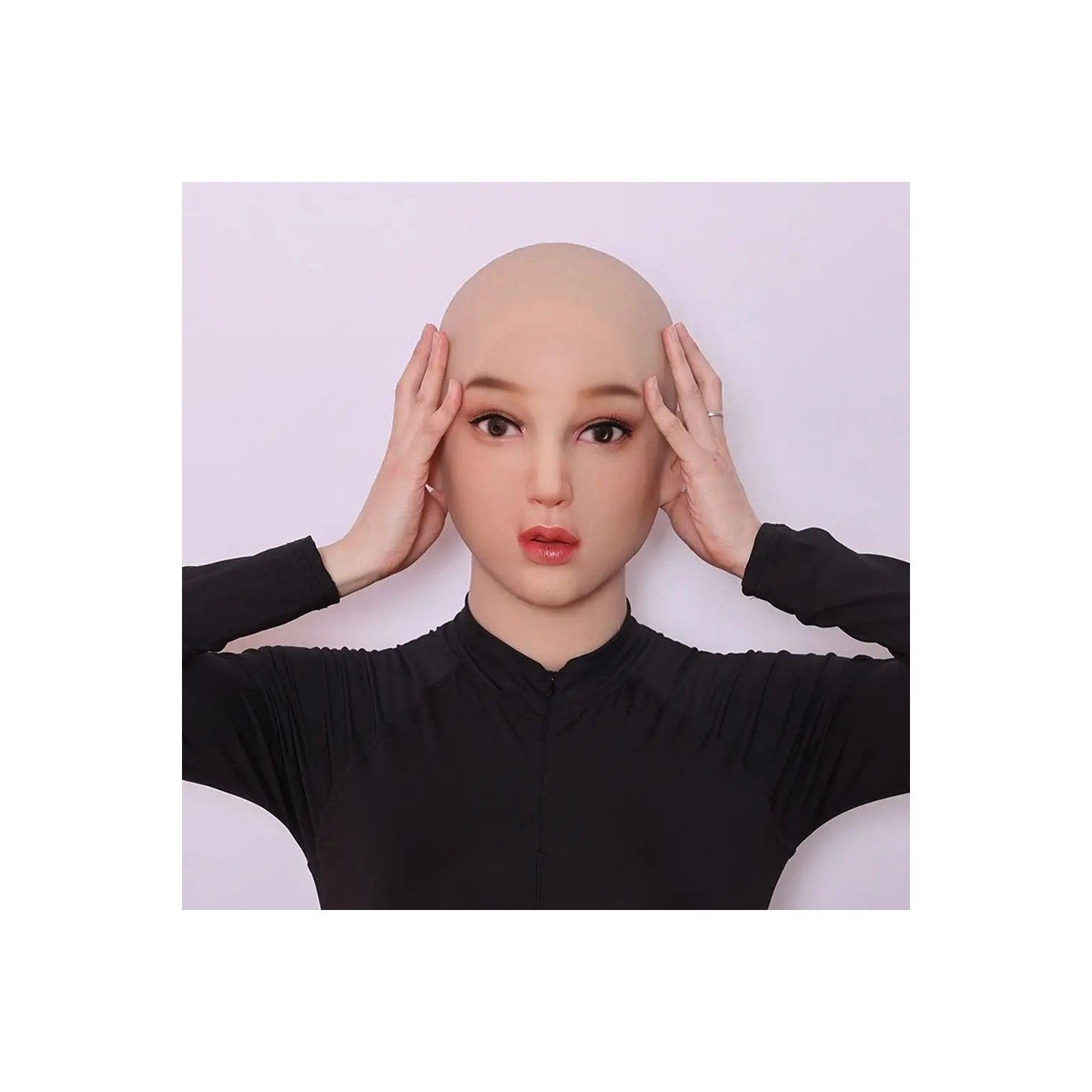 Masque féminin en silicone, tête pleine, lacets à l’arrière
