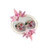 Boucles d'oreilles clips multicolore, pierres de synthèse