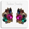 Boucles d'oreilles clips tendance, ornée de strass
