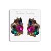 Boucles d'oreilles clips tendance, ornée de strass