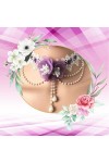 Collier ras du cou dentelle et perles, avec une rose