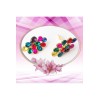 Boucles d'oreilles clips, ornée de strass multicolore
